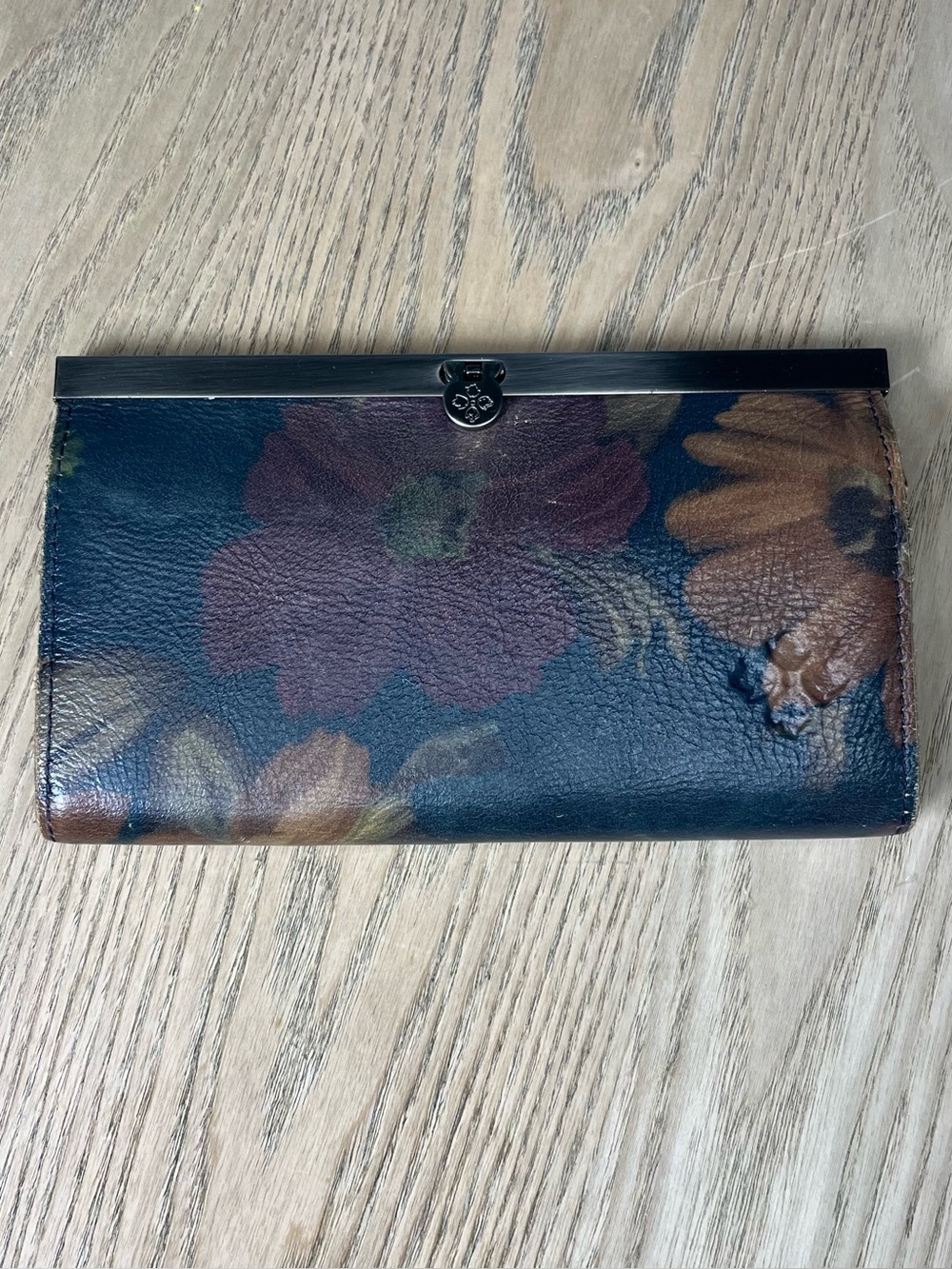 Patricia Nash Cauchy Frame Wallet Floral Leather Peruvian Painting Clasp Clutch